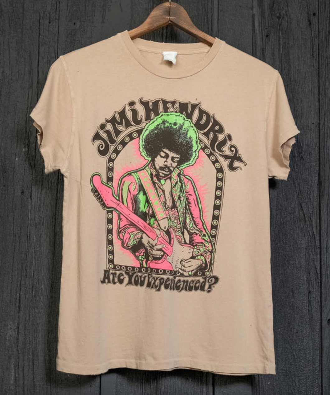 MADEWORN JIMI HENDRIX FIRE TEE IN TAUPE