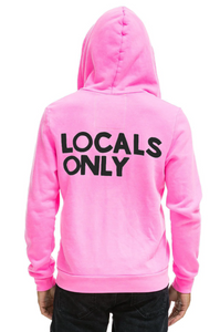 AVIATOR NATION UNISEX LOCALS ONLY HOODIE - NEON PINK