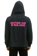 Load image into Gallery viewer, AVIATOR NATION UNISEX ANOTHER DAY IN PARADISE HOODIE - CHARCOAL // NEON