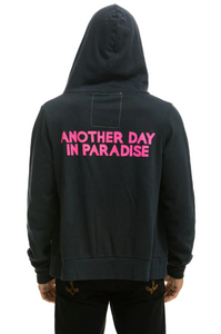 AVIATOR NATION UNISEX ANOTHER DAY IN PARADISE HOODIE - CHARCOAL // NEON