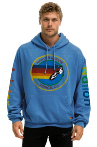 AVIATOR NATION UNISEX RELAXED PULLOVER HOODIE IN COBALT