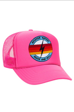 Load image into Gallery viewer, AVIATOR NATION ROCK AND ROLL BOLT VINTAGE TRUCKER HAT IN NEON PINK
