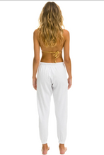 Load image into Gallery viewer, Aviator Nation 5 Stripe Sweatpants in WHITE // NEON RAINBOW