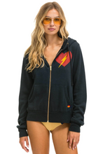 Load image into Gallery viewer, AVIATOR NATION UNISEX BOLT HEART ZIP HOODIE - CHARCOAL