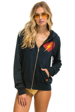 Load image into Gallery viewer, AVIATOR NATION UNISEX BOLT HEART ZIP HOODIE - CHARCOAL