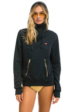 Load image into Gallery viewer, AVIATOR NATION UNISEX BOLT NINJA PULLOVER HOODIE - CHARCOAL // MINT