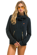 Load image into Gallery viewer, AVIATOR NATION UNISEX BOLT NINJA PULLOVER HOODIE - CHARCOAL // MINT