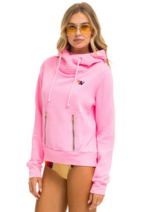 AVIATOR NATION UNISEX BOLT NINJA PULLOVER HOODIE -NEON PINK // MINT