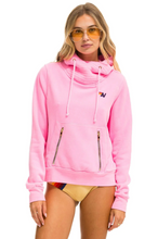 Load image into Gallery viewer, AVIATOR NATION UNISEX BOLT NINJA PULLOVER HOODIE -NEON PINK // MINT