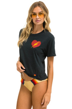Load image into Gallery viewer, AVIATOR NATION BOLT HEART BOYFRIEND TEE -CHARCOAL