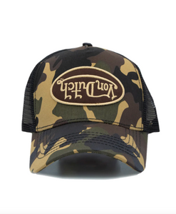 VON DUTCH CLASSIC BROWN RAMBO CAMO TRUCKER HAT AS SEEN ON TRAVIS SCOTT