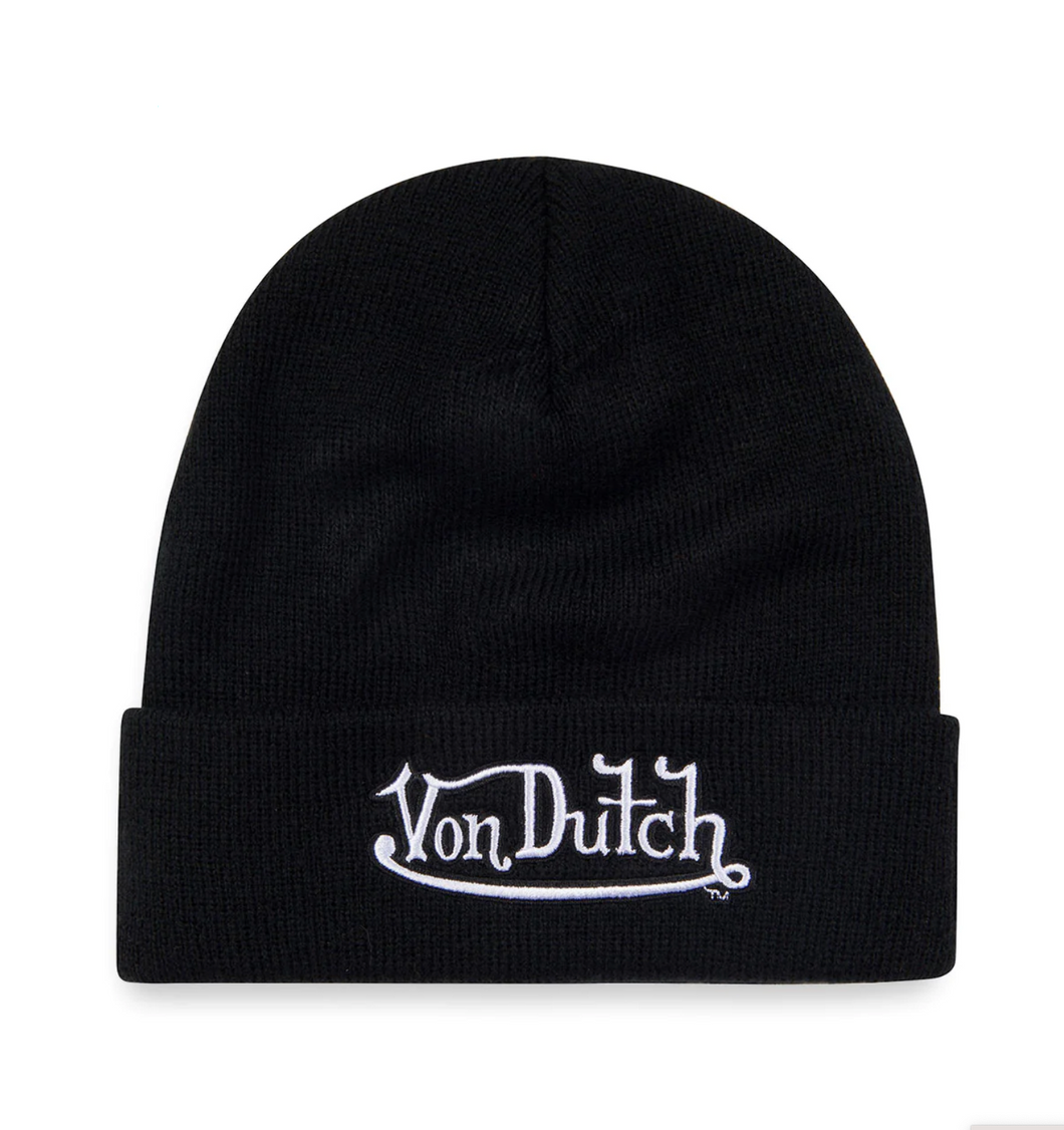 VON DUTCH BLACK LOGO BEANIE