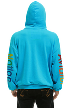 Load image into Gallery viewer, AVIATOR NATION UNISEX RELAXED PULLOVER HOODIE IN NEON BLUE