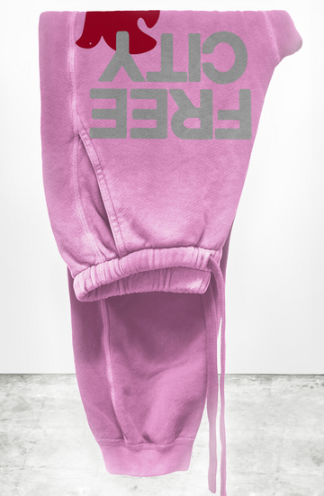 FREECITYLARGE SUNFADES pocket UNISEX sweatpant - PINKLIPS