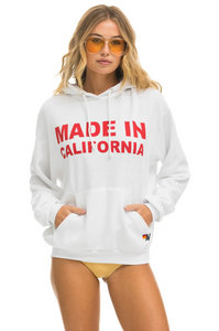 AVIATOR NATION MADE IN CALIFORNIA UNISEX RELAXED PULLOVER HOODIE - WHITE