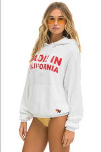 AVIATOR NATION MADE IN CALIFORNIA UNISEX RELAXED PULLOVER HOODIE - WHITE