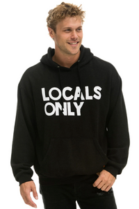 AVIATOR NATION LOCALS ONLY RELAXED UNISEX PULLOVER HOODIE - BLACK