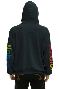 AVIATOR NATION UNISEX RELAXED PULLOVER HOODIE IN CHARCOAL