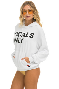 AVIATOR NATION LOCALS ONLY RELAXED UNISEX PULLOVER HOODIE -WHITE