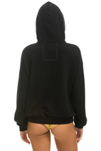 Load image into Gallery viewer, AVIATOR NATION MAKE LOVE NOT WAR RELAXED PULLOVER UNISEX HOODIE - BLACK