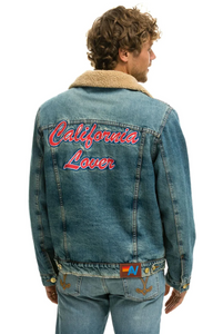 AVIATOR NATION CALI LOVER RANCH SHERPA UNISEX DENIM JACKET - VINTAGE