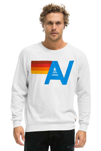 Aviator Nation Logo Unisex Crew Sweatshirt in WHITE