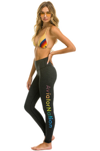 AVIATOR NATION FULL LENGTH HI-RISE AVIATOR NATION LEGGINGS - CHARCOAL