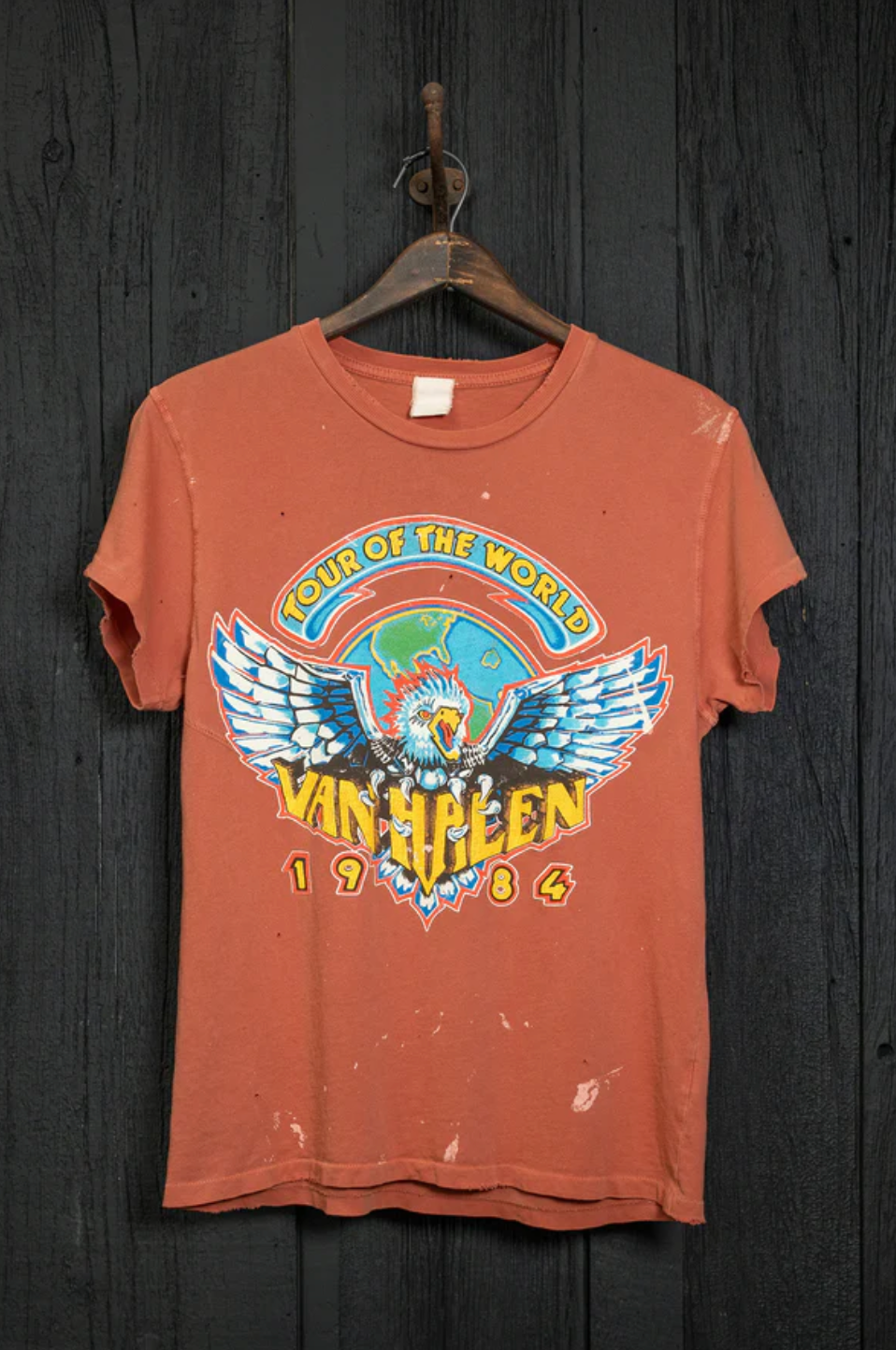 MadeWorn VAN HALEN Tour Of The World 1984 Unisex Tee IN RUST