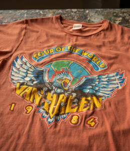 MadeWorn VAN HALEN Tour Of The World 1984 Unisex Tee IN RUST