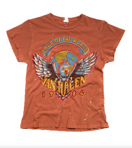 MadeWorn VAN HALEN Tour Of The World 1984 Unisex Tee IN RUST