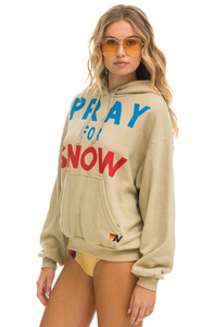 AVIATOR NATION PRAY FOR SNOW RELAXED PULLOVER HOODIE - SAND