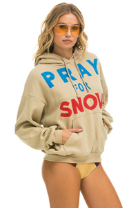 AVIATOR NATION PRAY FOR SNOW RELAXED PULLOVER HOODIE - SAND