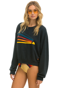 AVIATOR NATION DAYDREAM UNISEX RELAXED CREW SWEATSHIRT - CHARCOAL