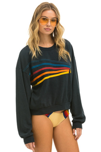 AVIATOR NATION DAYDREAM UNISEX RELAXED CREW SWEATSHIRT - CHARCOAL