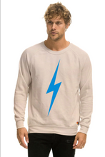 Load image into Gallery viewer, Aviator Nation Bolt Crew Sweatshirt in SAND/BLUE