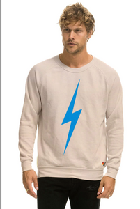 Aviator Nation Bolt Crew Sweatshirt in SAND/BLUE