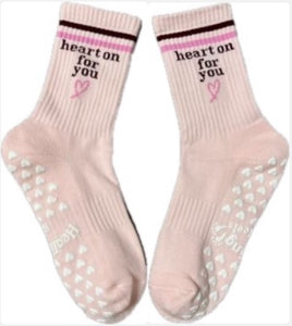 SINGER22 Exclusive Healing Heels Embroidered Heart On For You Socks