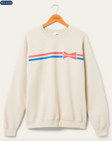 JUNK FOOD CLOTHING UNISEX BUDWEISER STRIPED FLEA MARKET FLEECE IN SAND