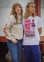 Load image into Gallery viewer, JUNK FOOD CLOTHING UNISEX BUDWEISER STRIPED FLEA MARKET FLEECE IN SAND