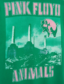 JUNK FOOD CLOTHING UNISEX PINK FLOYD ANIMALS VINTAGE TEE IN SHADY GLADE