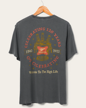 Load image into Gallery viewer, JUNK FOOD CLOTHING UNISEX MILLER HIGH LIFE 120TH ANNIVERSARY VINTAGE TEE