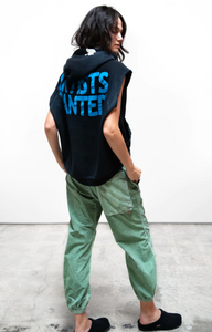 FREE CITY ARTISTSWANTED CUTOFF SUPERYUMM BIGGY hoodie - superblack