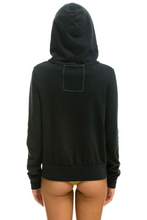 Load image into Gallery viewer, Aviator Nation 5 Stripe Zip Unisex Hoodie in CHARCOAL // PINK // GREEN