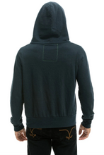 Load image into Gallery viewer, Aviator Nation 5 Stripe Zip Unisex Hoodie in CHARCOAL // PINK // GREEN