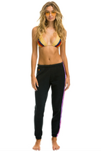 Load image into Gallery viewer, AVIATOR NATION 5 STRIPE WOMEN&#39;S SWEATPANTS - CHARCOAL // PINK // GREEN