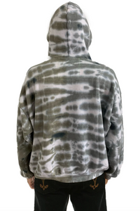 AVIATOR NATION HAND DYED PULLOVER HOODIE RELAXED - TIE DYE GREY // OLIVE