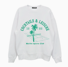 Load image into Gallery viewer, House Of LuLu Cocktails &amp; Leisure Sweatshirt-WHITE