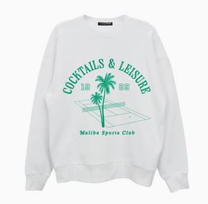 House Of LuLu Cocktails & Leisure Sweatshirt-WHITE
