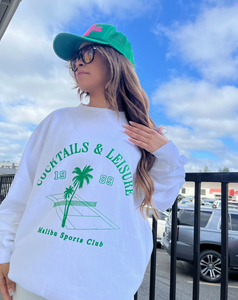 House Of LuLu Cocktails & Leisure Sweatshirt-WHITE