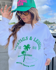 House Of LuLu Cocktails & Leisure Sweatshirt-WHITE